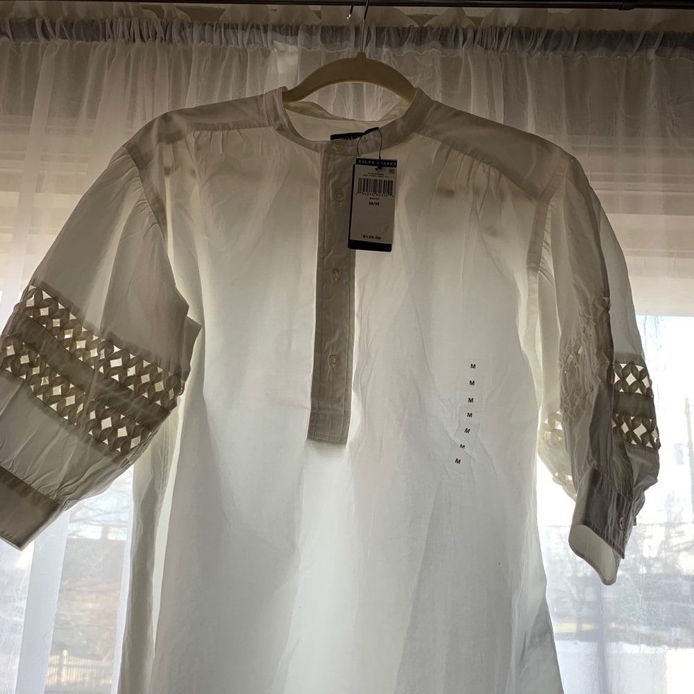 New white Polo blouse size M with tags